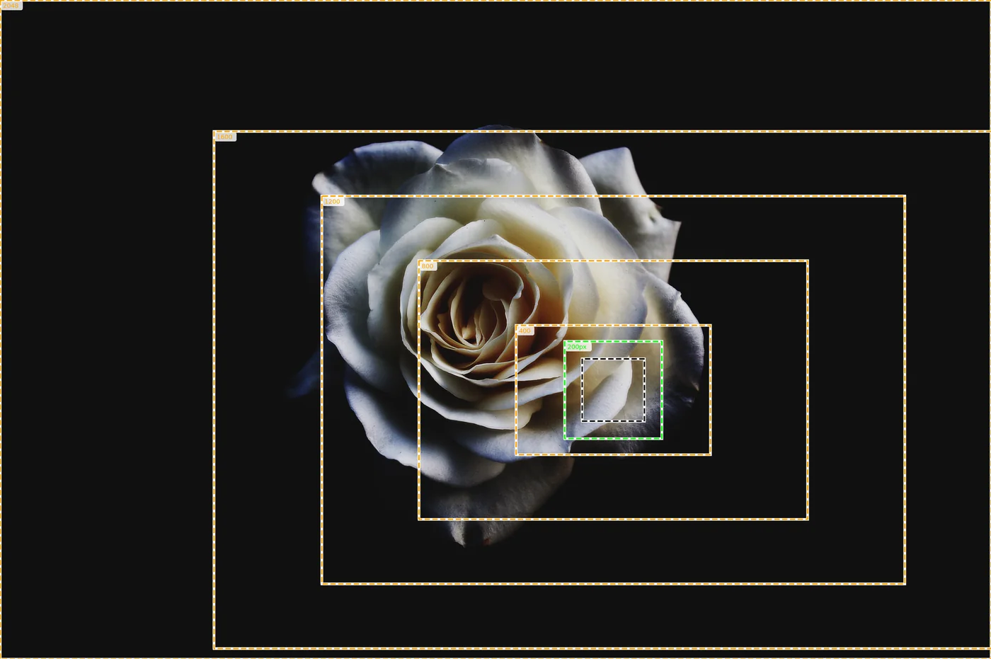 Original image with selected fragment highlighted